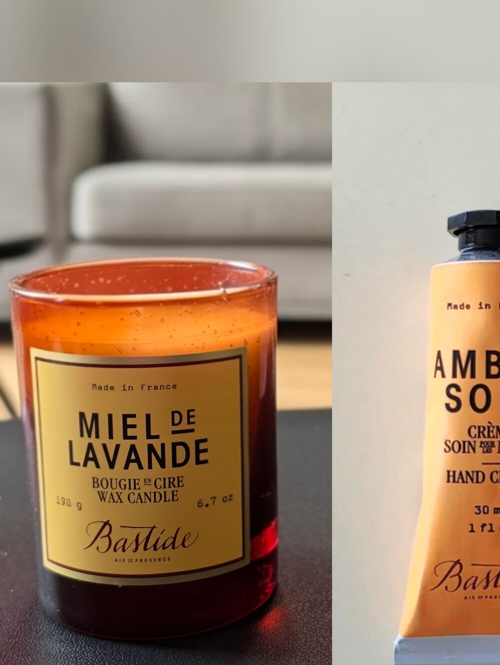 Bastide Provence Luxury Duo: Miel de Lavande Candle & Ambre Soir Hand Cream NEW